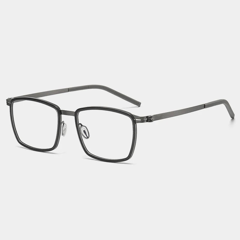 
Gafas cuadradas de acetato sin tornillos - Gris metálico
