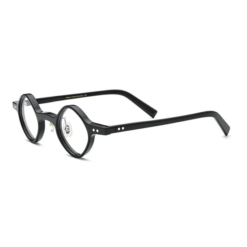 
Montura redonda de acetato con diseño patchwork - Negro