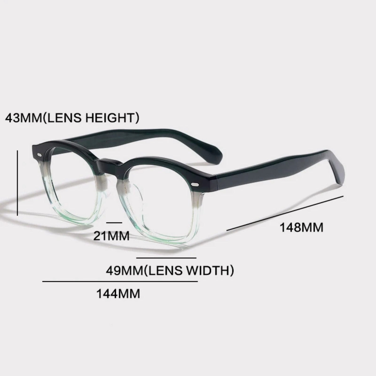 
Gafas cuadradas de acetato color ámbar