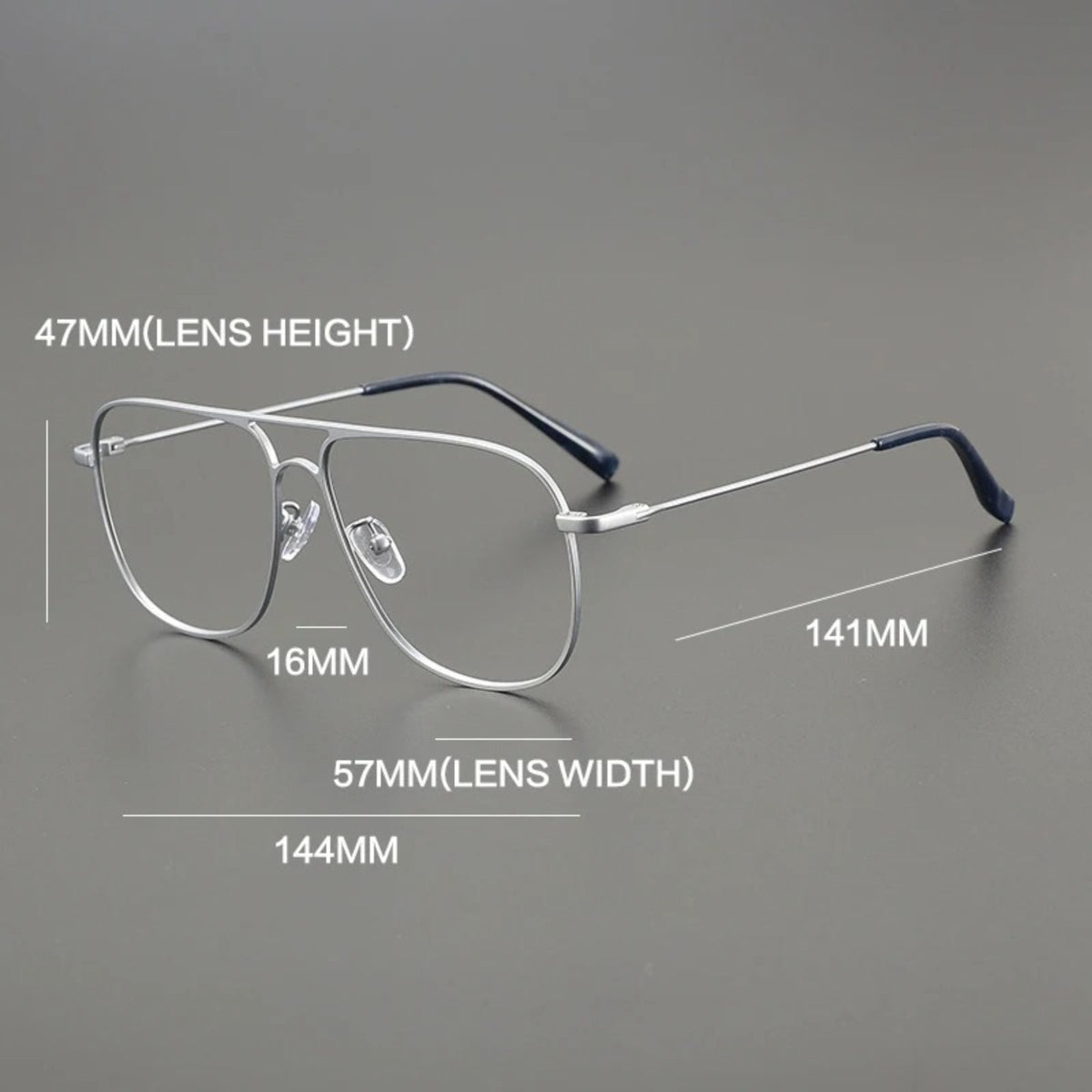 
Gafas de piloto extragrandes de titanio