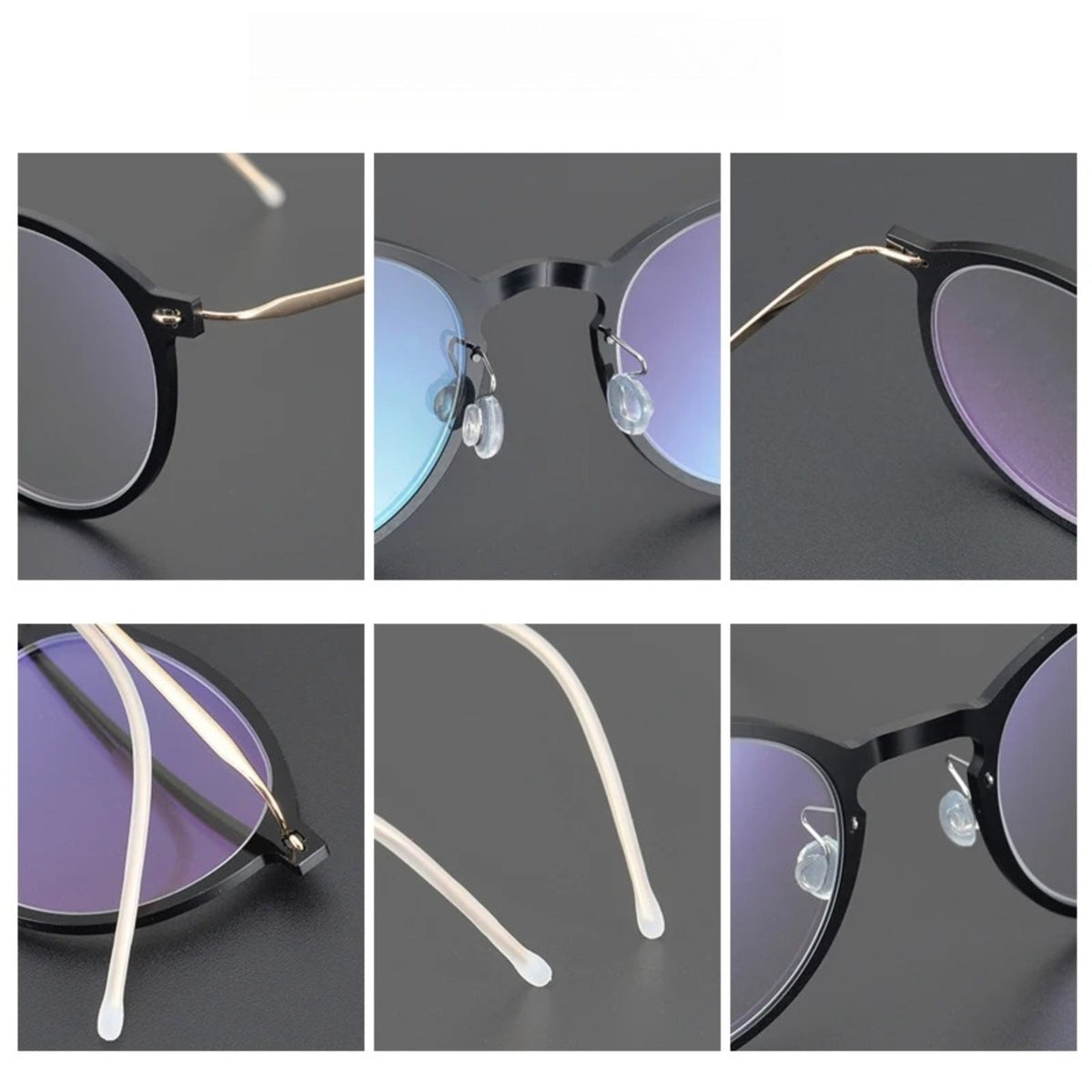 
Gafas redondas transparentes de titanio