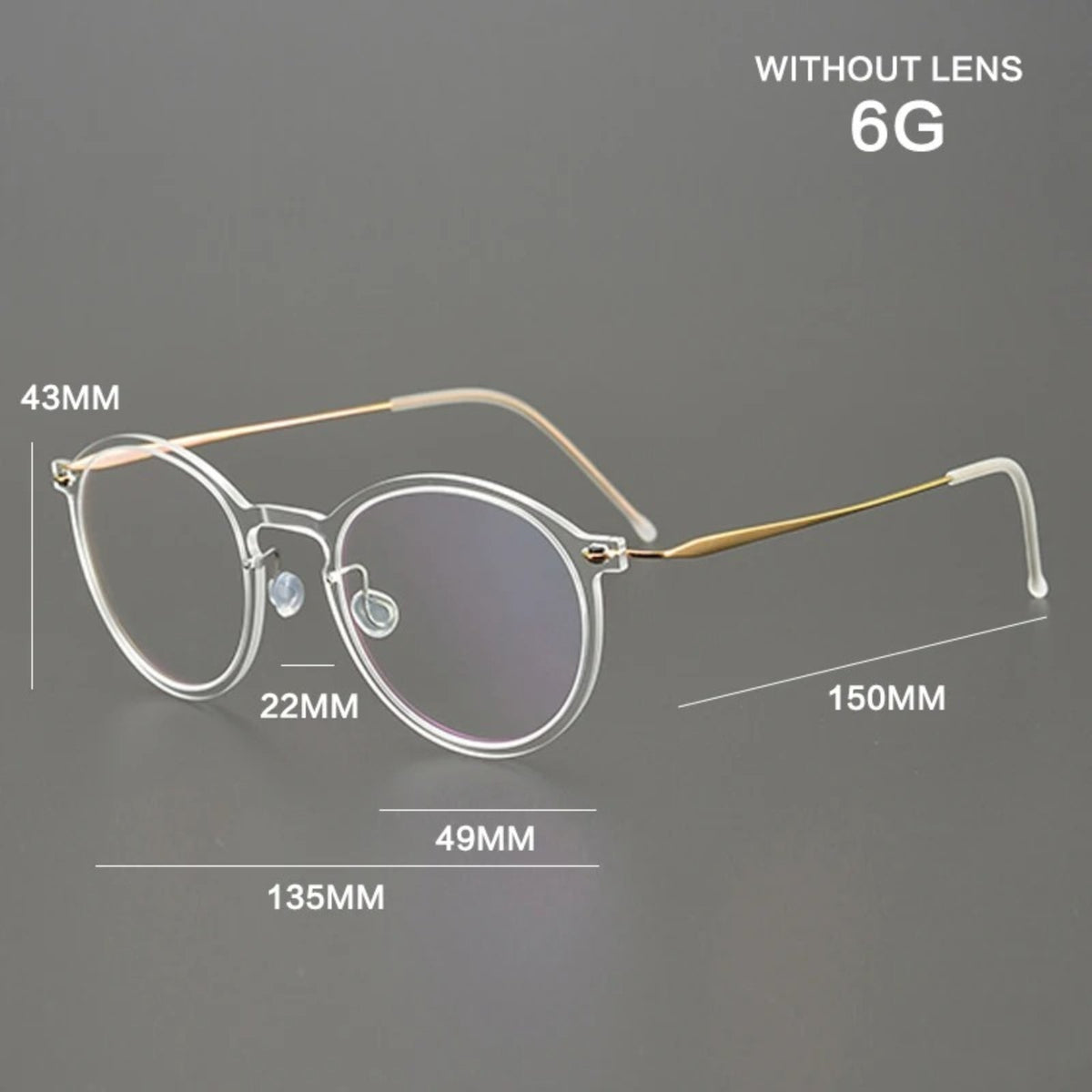 
Gafas redondas transparentes de titanio - Imagen 7