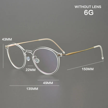 
Gafas redondas transparentes de titanio - Imagen 7
