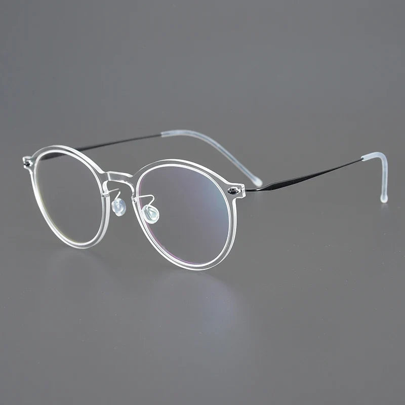 
Gafas redondas transparentes de titanio - Negro