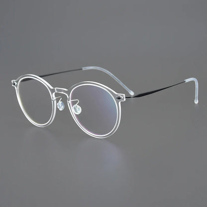 
Gafas redondas transparentes de titanio