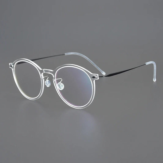 Gafas redondas transparentes de titanio