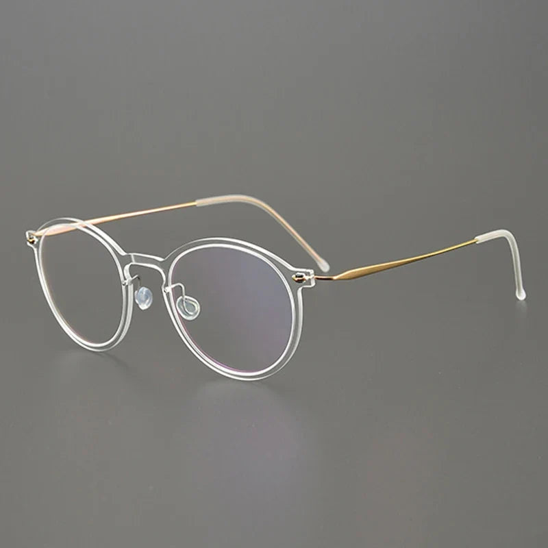 
Gafas redondas transparentes de titanio