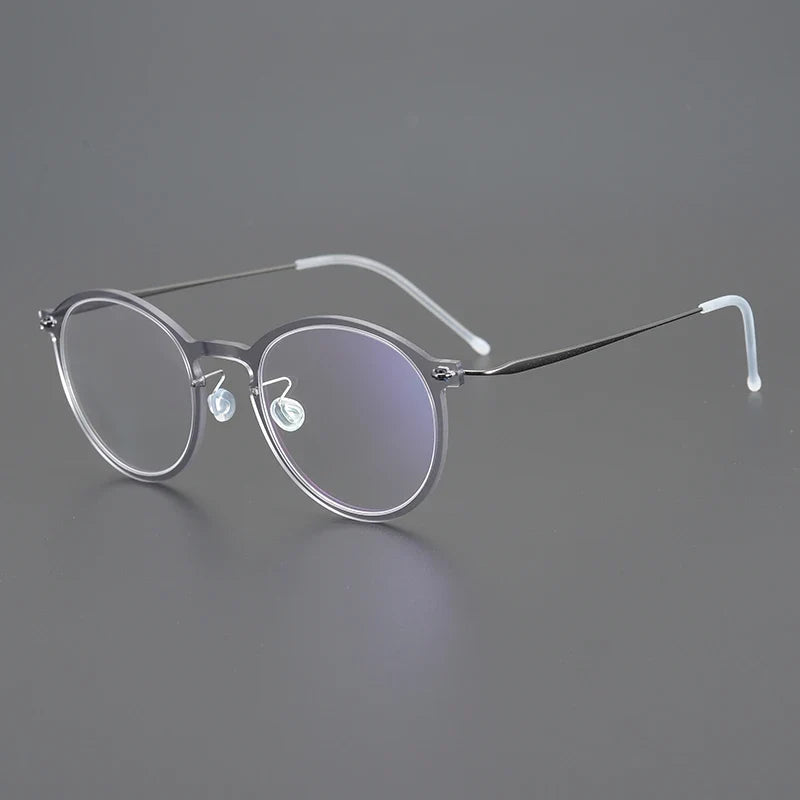 
Gafas redondas transparentes de titanio - Gris
