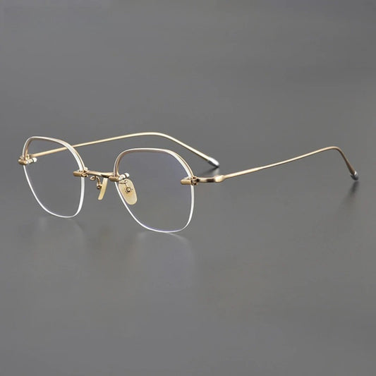 Gafas geométricas de titanio sin montura