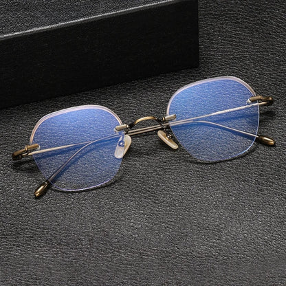 
Gafas geométricas de titanio sin montura - Imagen 3