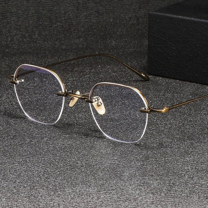 
Gafas geométricas de titanio sin montura - Imagen 4
