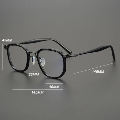 
Gafas cuadradas de acetato y titanio estilo patchwork - Imagen 5