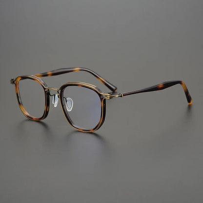 
Gafas cuadradas de acetato y titanio estilo patchwork - Imagen 2