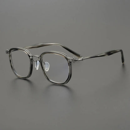 
Gafas cuadradas de acetato y titanio estilo patchwork - Imagen 3