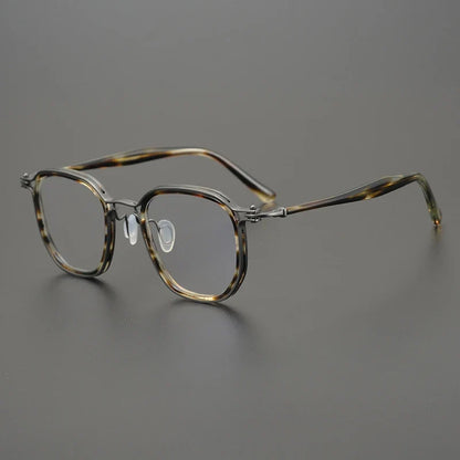 
Gafas cuadradas de acetato y titanio estilo patchwork - Imagen 4