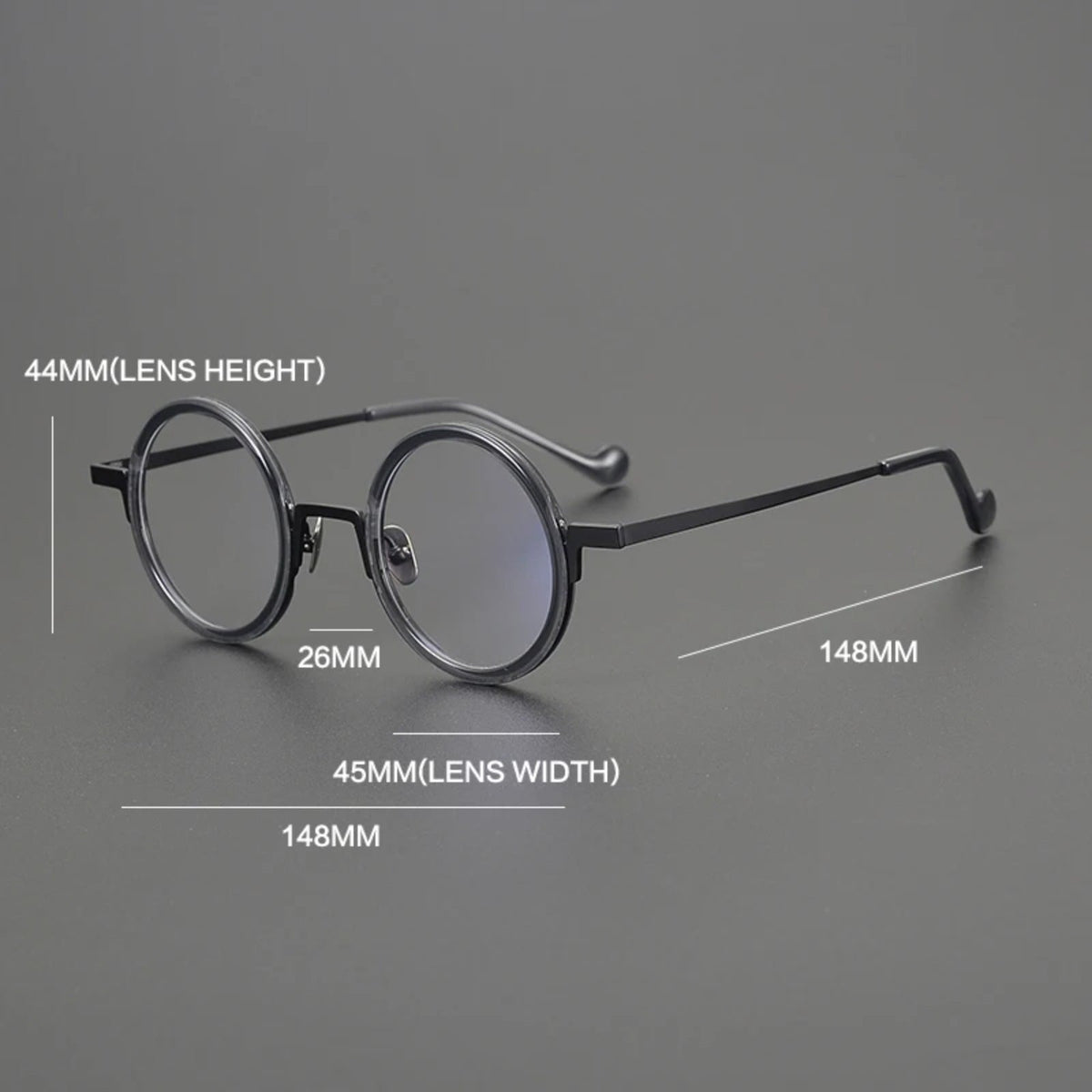 
Gafas redondas de titanio ámbar - Imagen 6