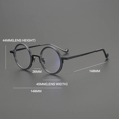 
Gafas redondas de titanio ámbar - Imagen 6