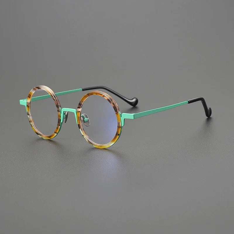 
Gafas redondas de titanio ámbar