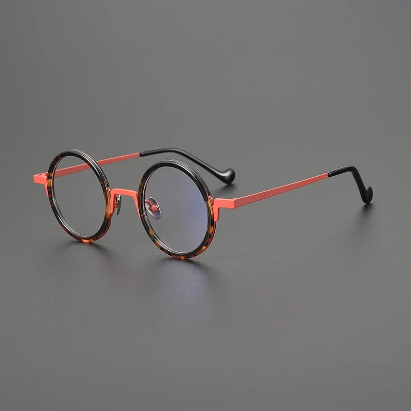 
Gafas redondas de titanio ámbar