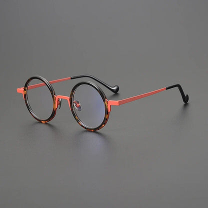 
Gafas redondas de titanio ámbar - Imagen 3