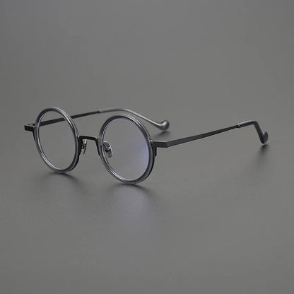 
Gafas redondas de titanio ámbar - Imagen 4