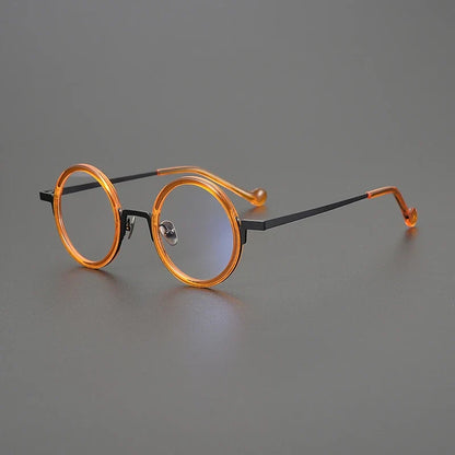 
Gafas redondas de titanio ámbar - Imagen 5
