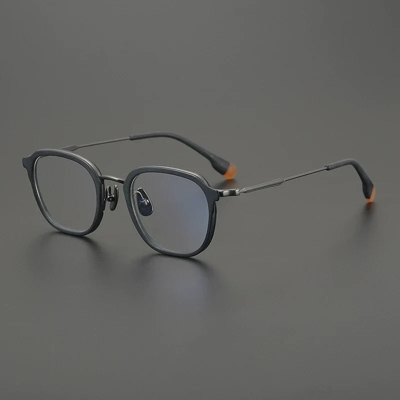 
Gafas redondas de titanio carey - Gris metálico