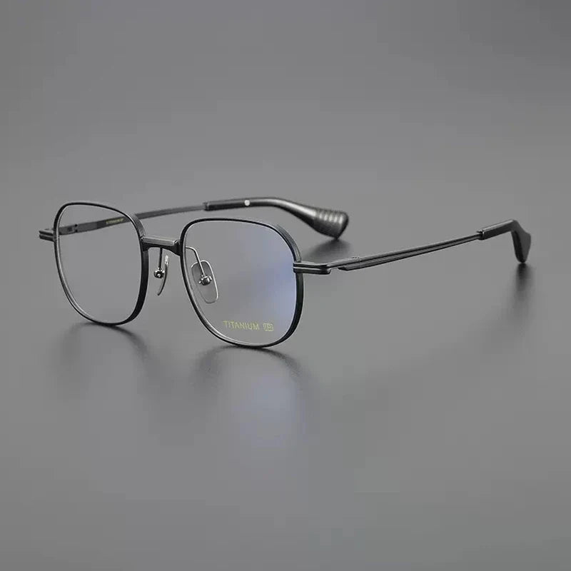 
Gafas geométricas cuadradas de titanio - Negro