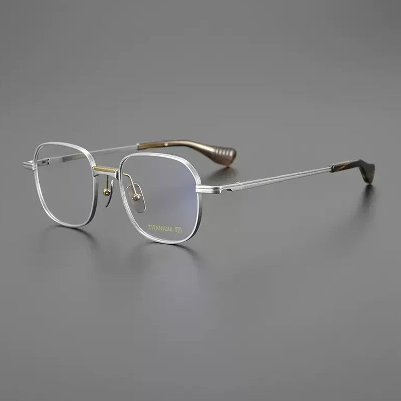 
Gafas geométricas cuadradas de titanio - plata