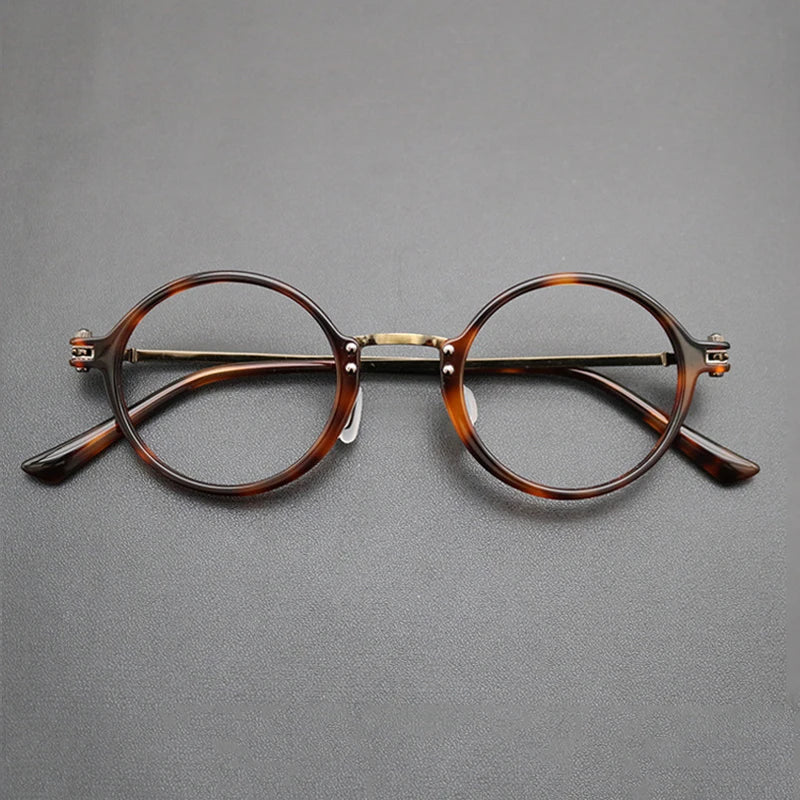 
Gafas redondas de acetato y titanio - Carey