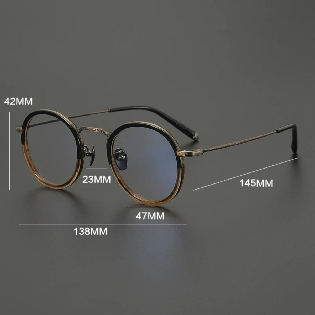
Gafas redondas de titanio carey