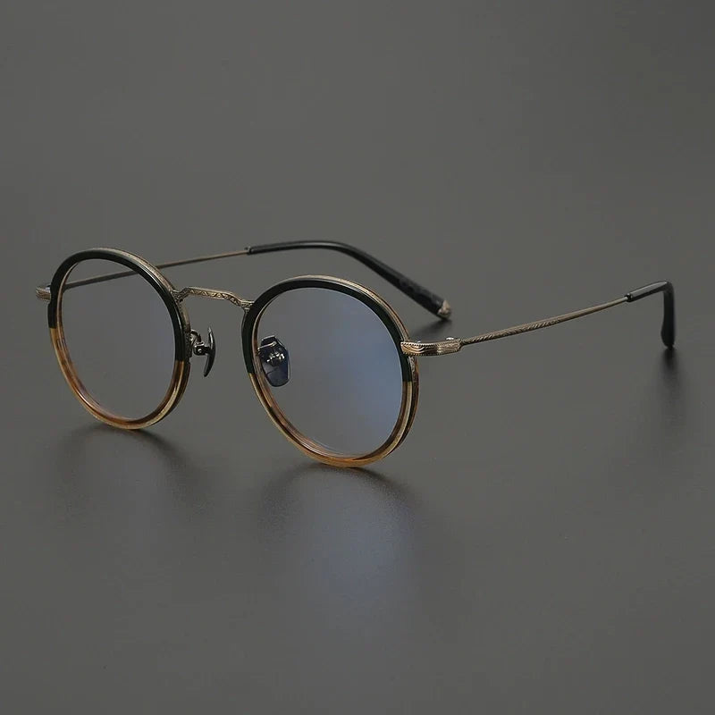 
Gafas redondas de titanio carey