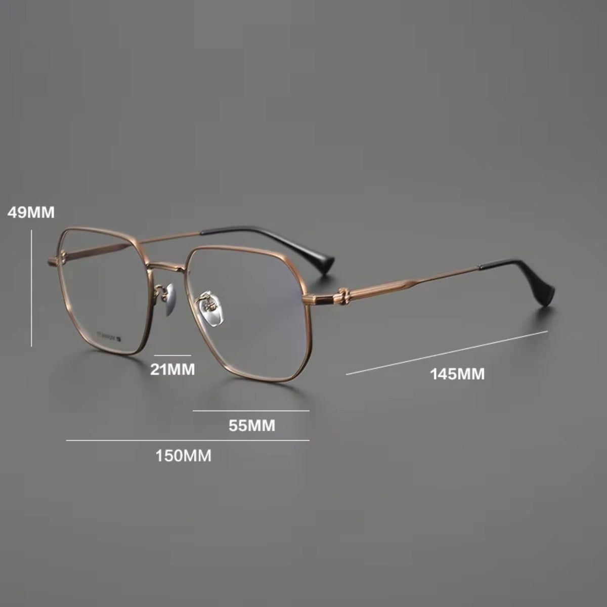 
Gafas geométricas de titanio de gran tamaño - Imagen 6
