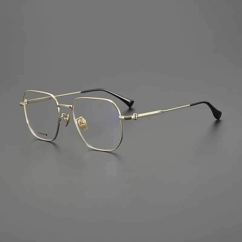 
Gafas geométricas de titanio de gran tamaño