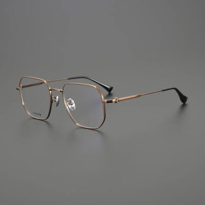 
Gafas geométricas de titanio de gran tamaño