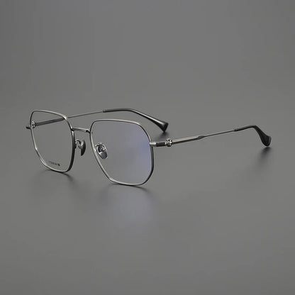 
Gafas geométricas de titanio de gran tamaño - Imagen 4