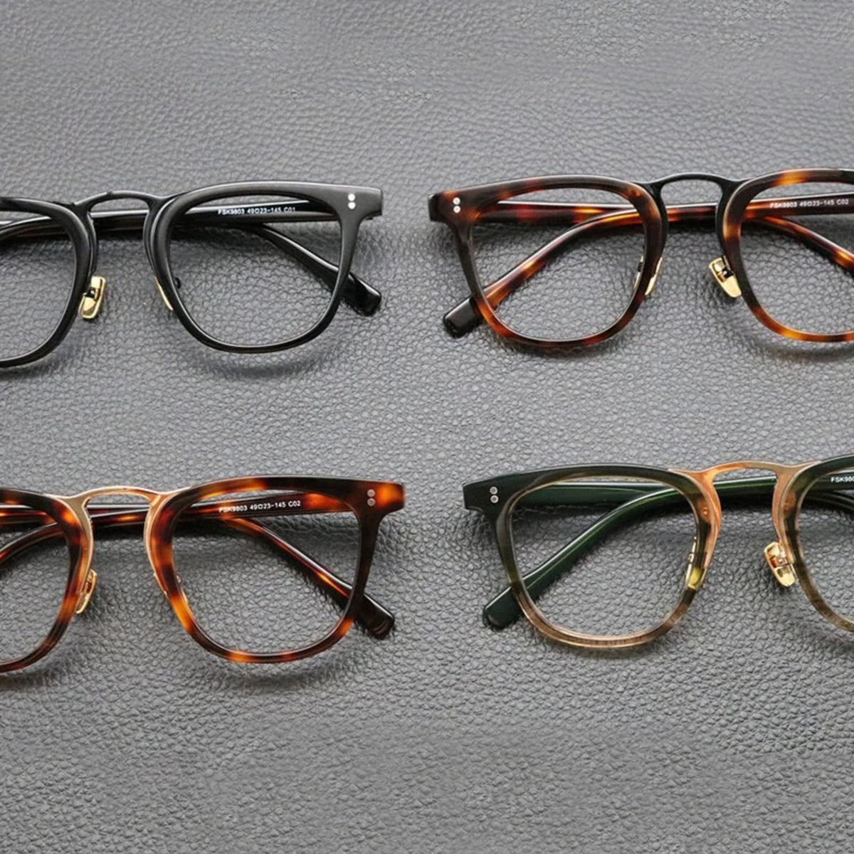 
Gafas cuadradas de acetato estilo patchwork en verde - Imagen 8