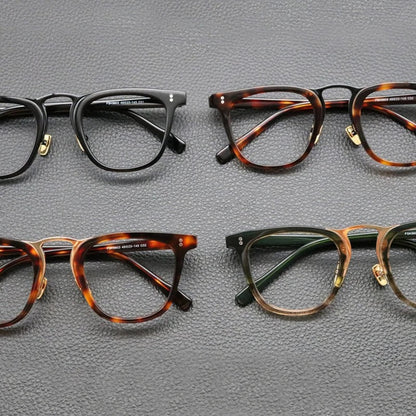 
Gafas cuadradas de acetato estilo patchwork en verde - Imagen 8