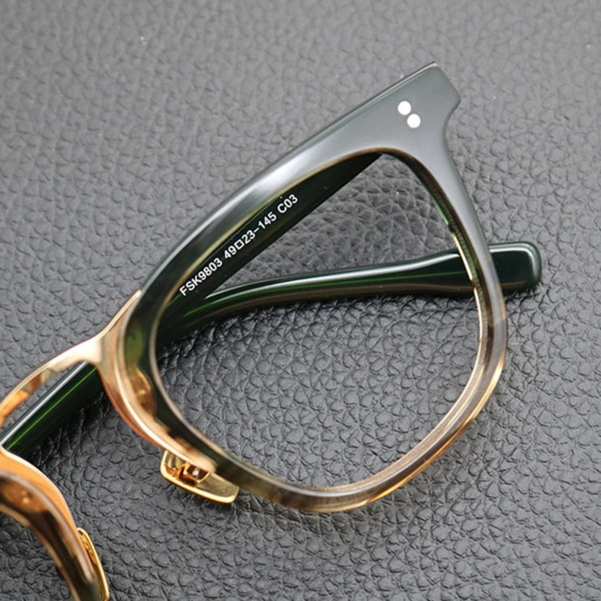 
Gafas cuadradas de acetato estilo patchwork en verde