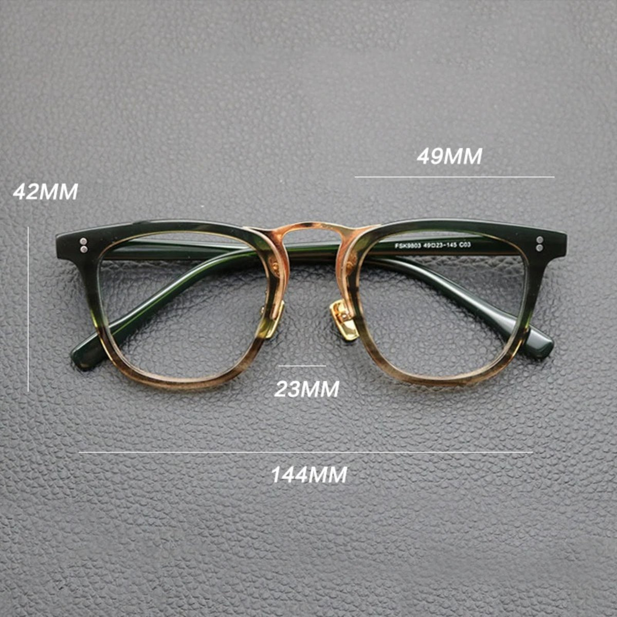 
Gafas cuadradas de acetato estilo patchwork en verde - Imagen 6