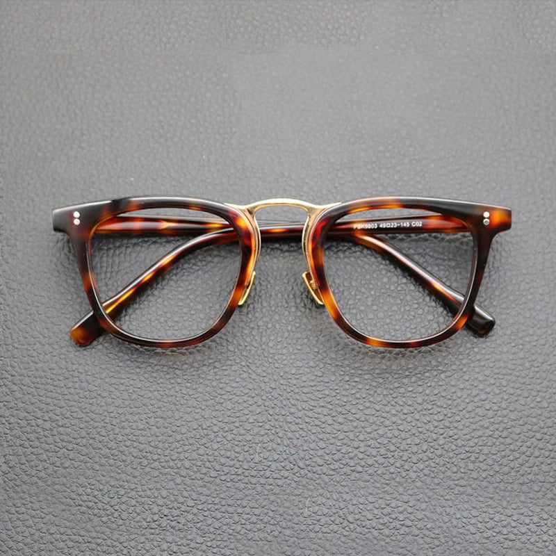 
Gafas cuadradas de acetato estilo patchwork en verde