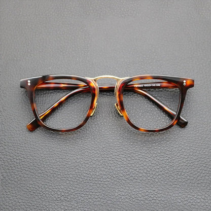 
Gafas cuadradas de acetato estilo patchwork en verde