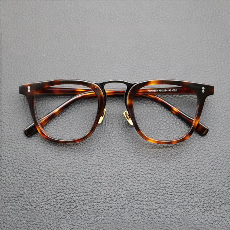 
Gafas cuadradas de acetato estilo patchwork en verde - Carey
