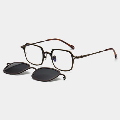 
Gafas cuadradas de titanio con clip magnético - Imagen 7