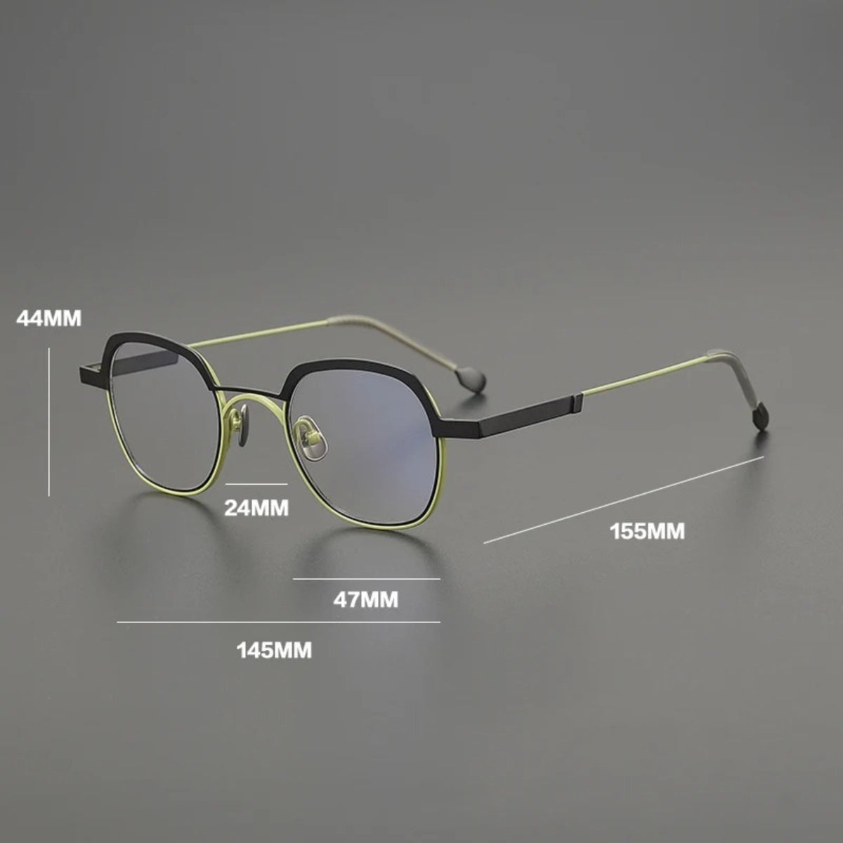 
Gafas geométricas de titanio color mostaza - Imagen 7