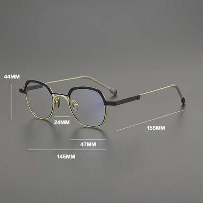 
Gafas geométricas de titanio color mostaza - Imagen 7