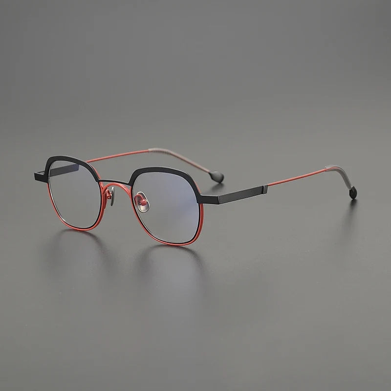 
Gafas geométricas de titanio color mostaza - Rojo