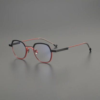 
Gafas geométricas de titanio color mostaza - Imagen 3