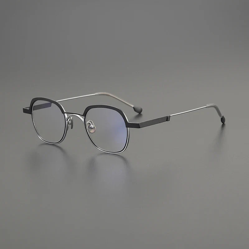 
Gafas geométricas de titanio color mostaza - Negro