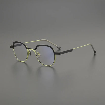 
Gafas geométricas de titanio color mostaza - Imagen 6